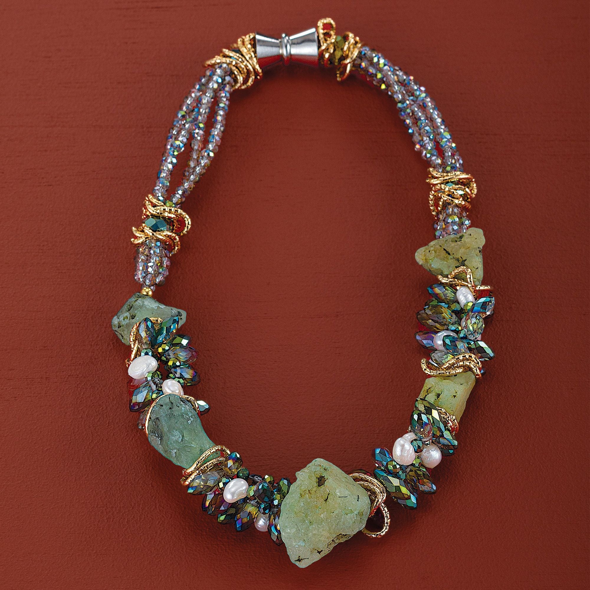 Artisan outlet Handmade Layered Natural Stone Statement Necklace