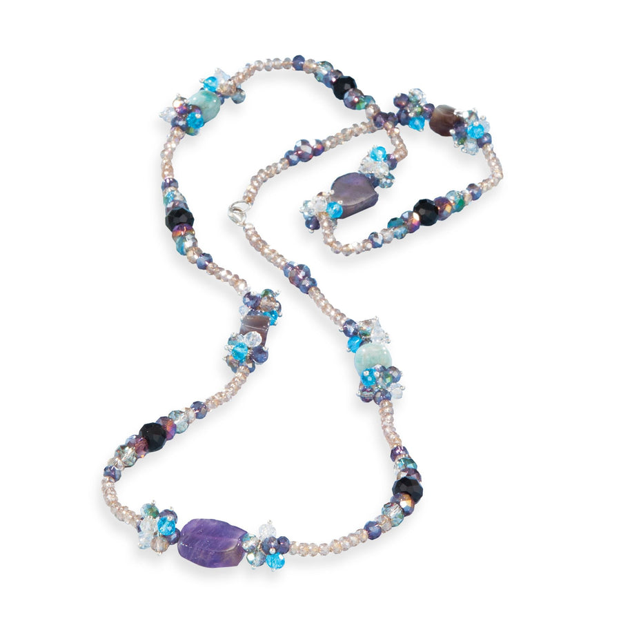 Amazonite & Amethyst Necklace With Crystals (Preorder)