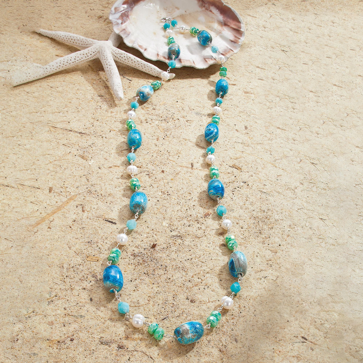 Wind & Willow Blue Agate Necklace