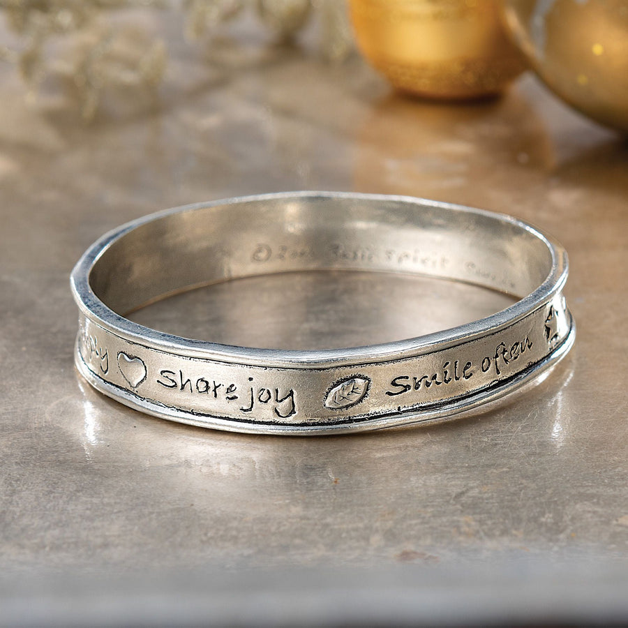 Live Simply Pewter Bangle
