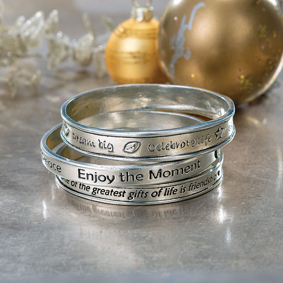 Live Simply Pewter Bangle
