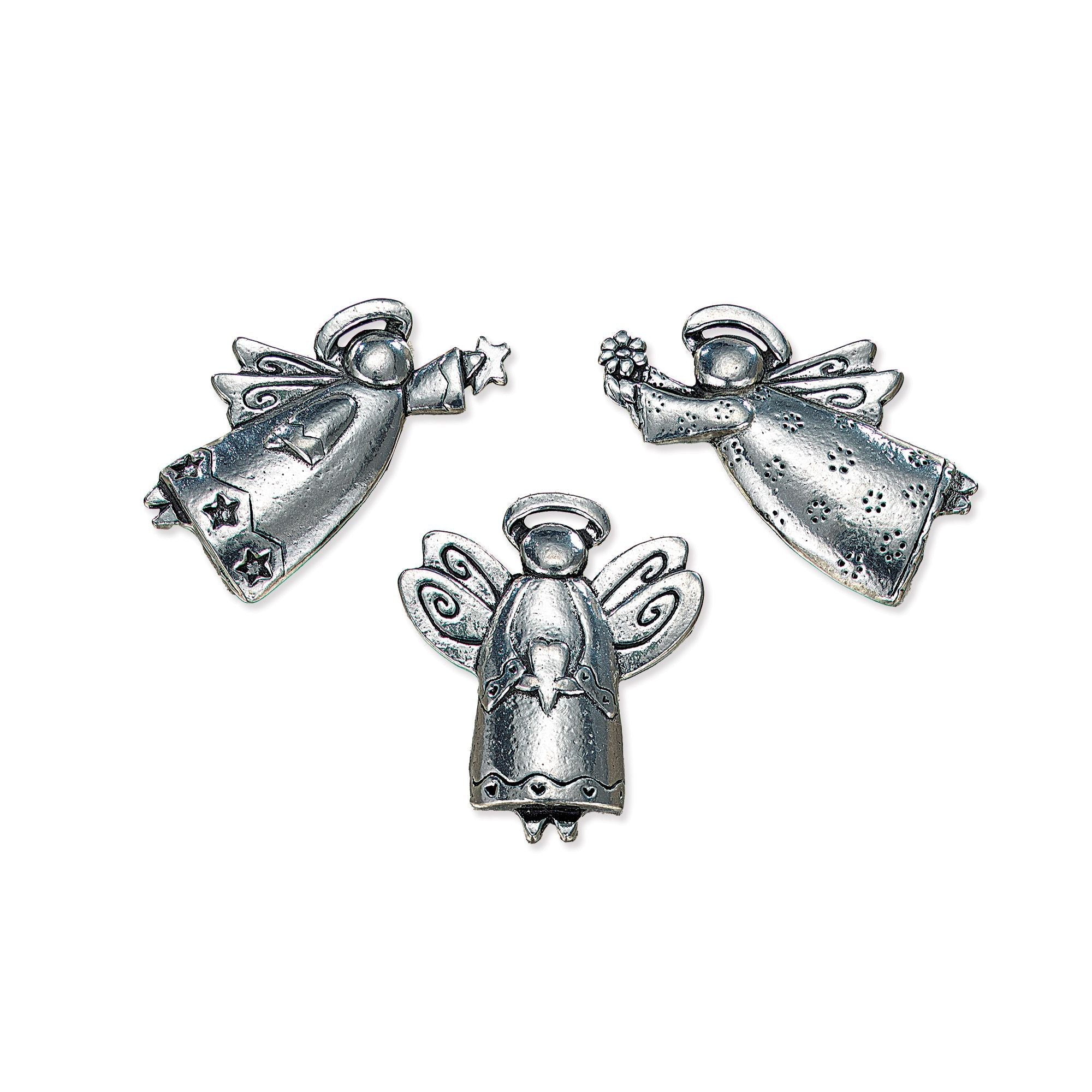 Flying Angel Pewter Magnets Set Of 3