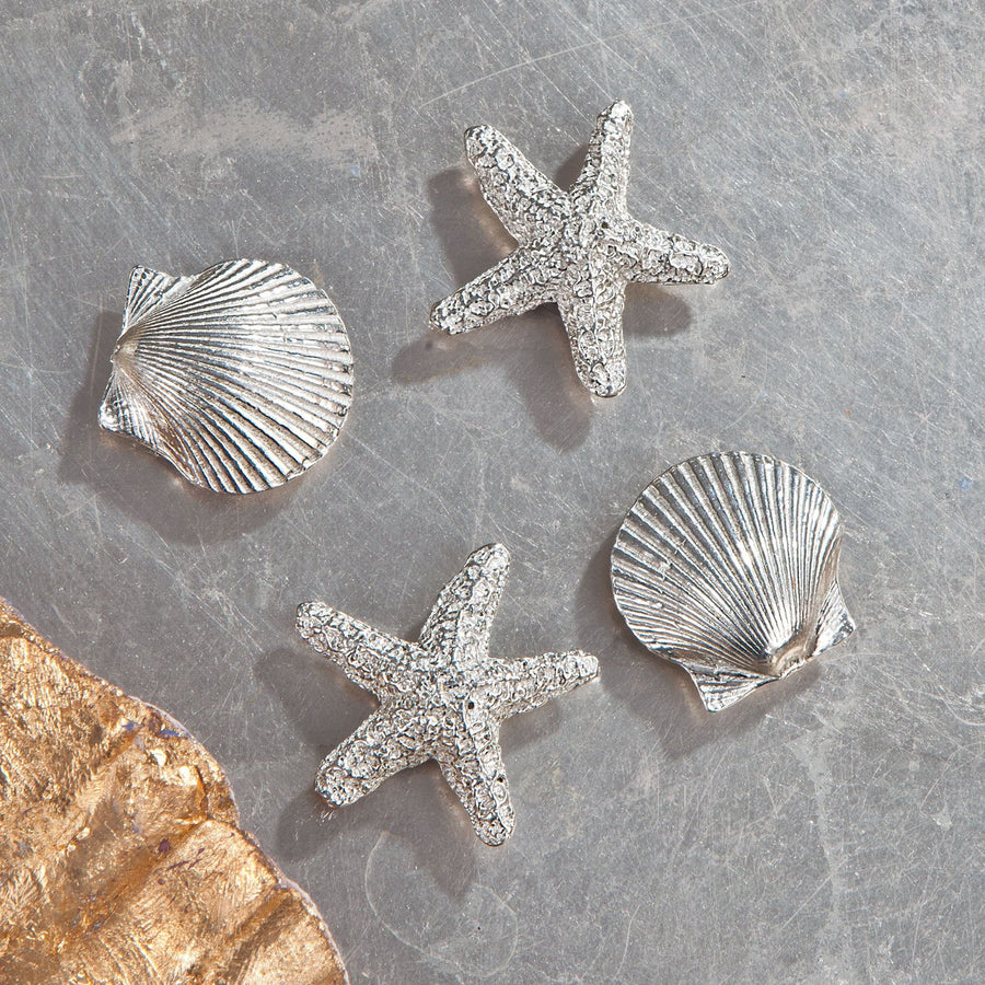 Pewter Sea Life Magnets Set Of 4