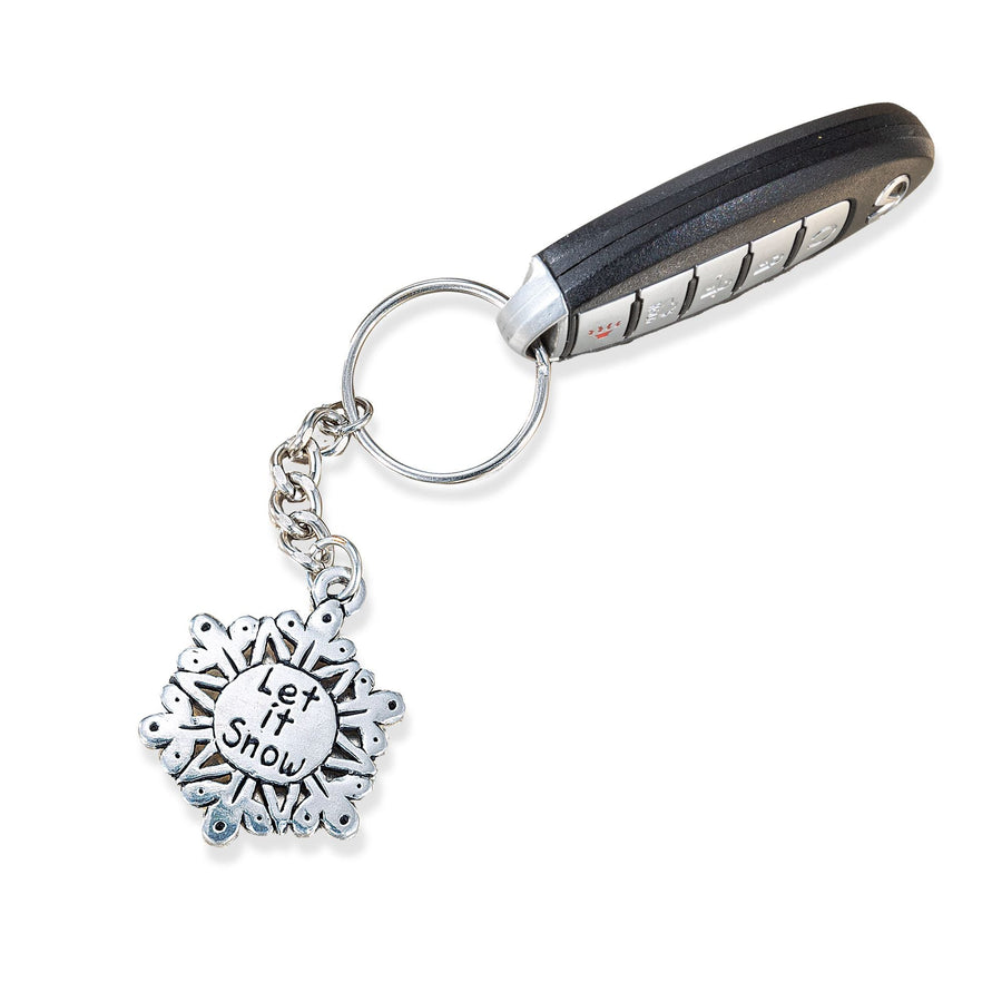 Let It Snow Pewter Keychain