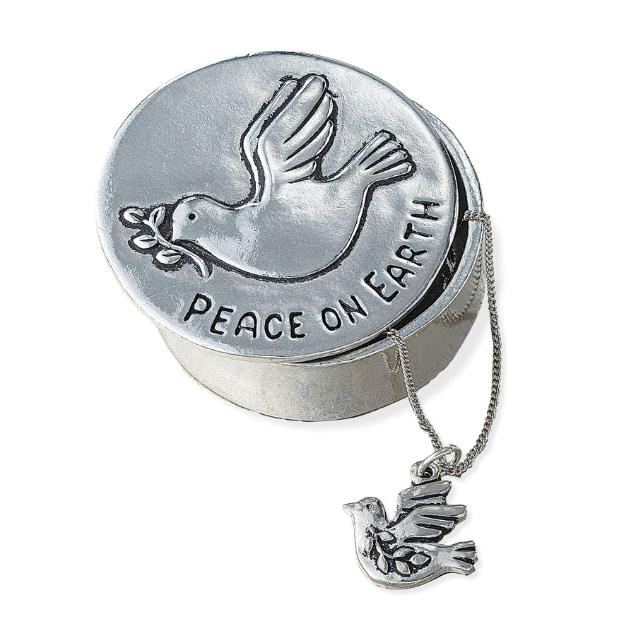 Pewter Peace On Earth Wish Box