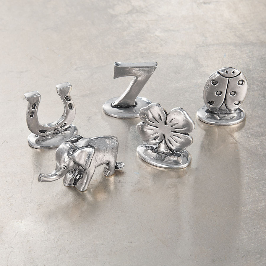 Pewter Lucky Figurine Set Of 5