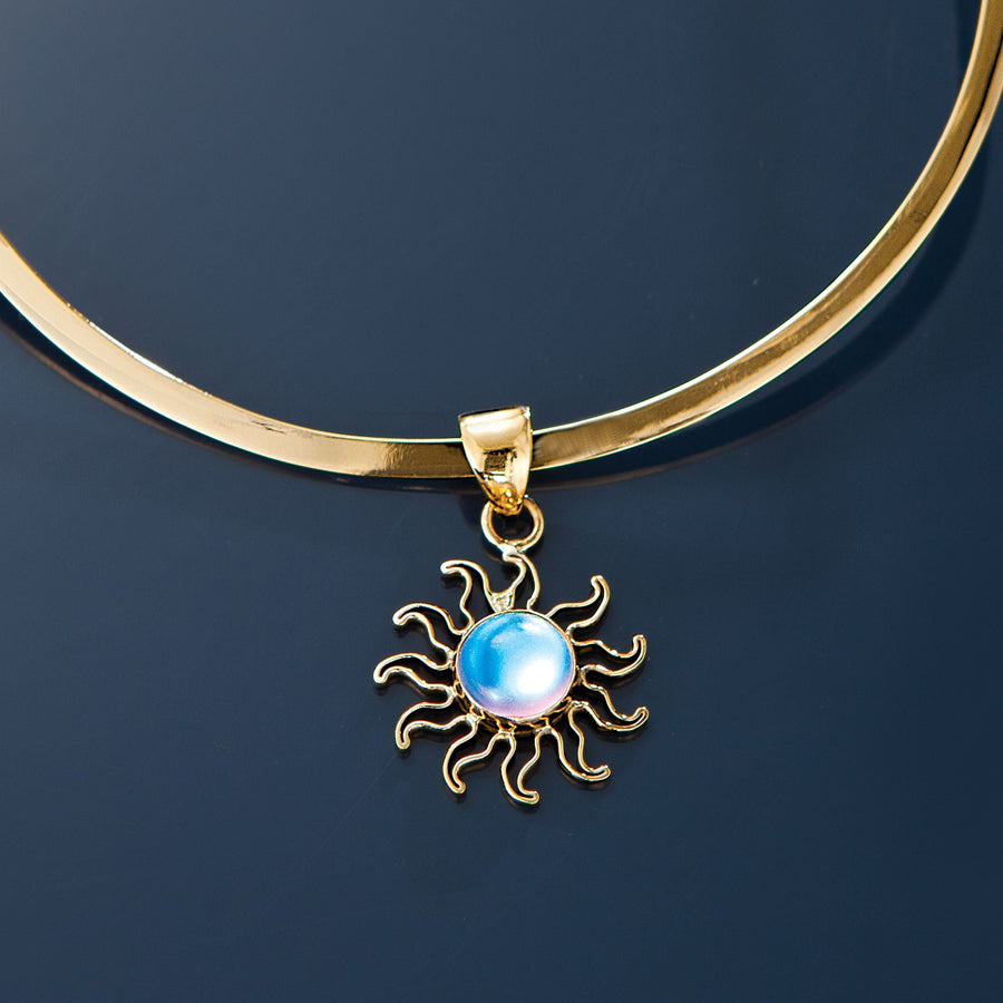 ''The Glow Within'' Luminite Sun Pendant Necklace