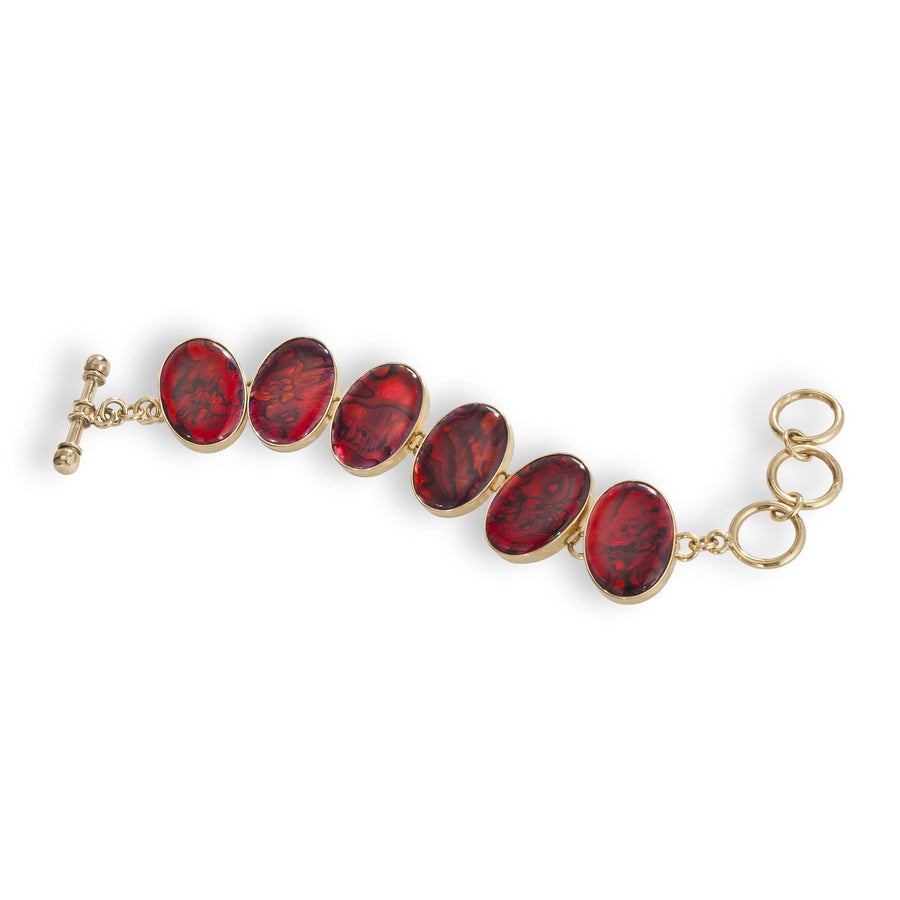 Red Abalone Linked Bracelet