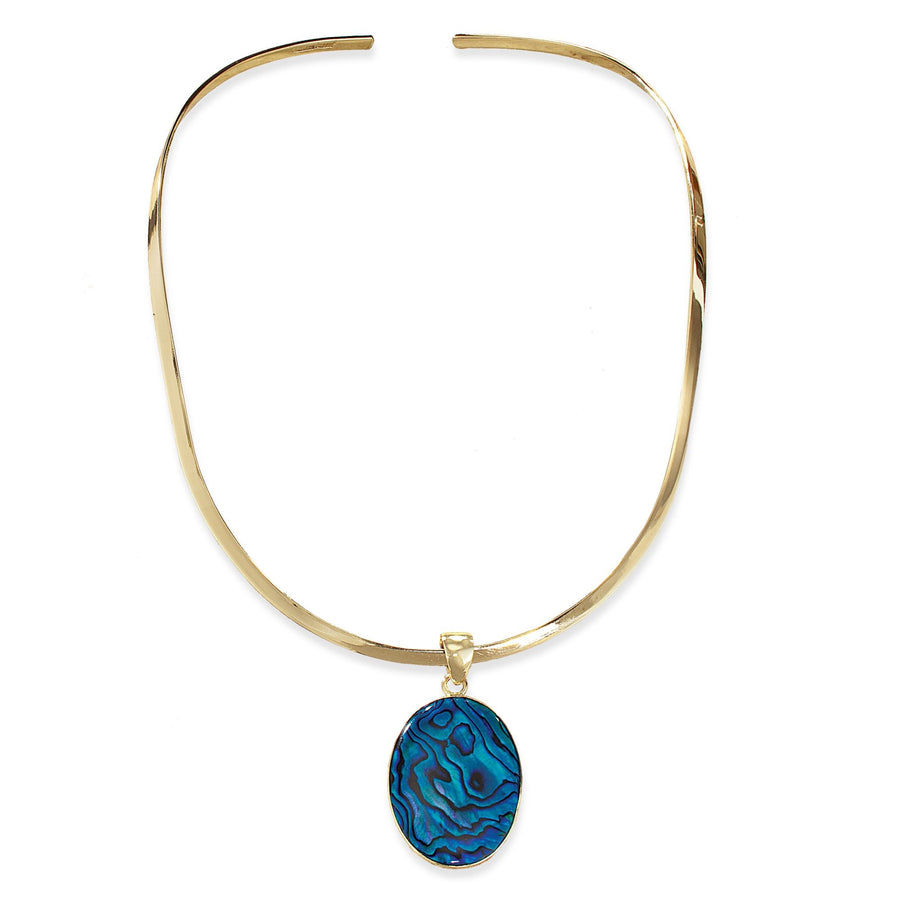 Blue Abalone ''Ocean Depths'' Pendant Necklace