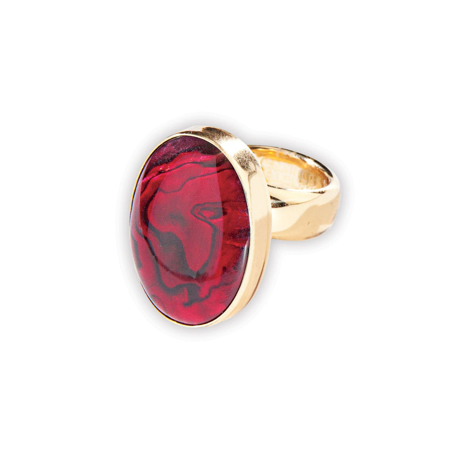 Red Abalone Statement Ring