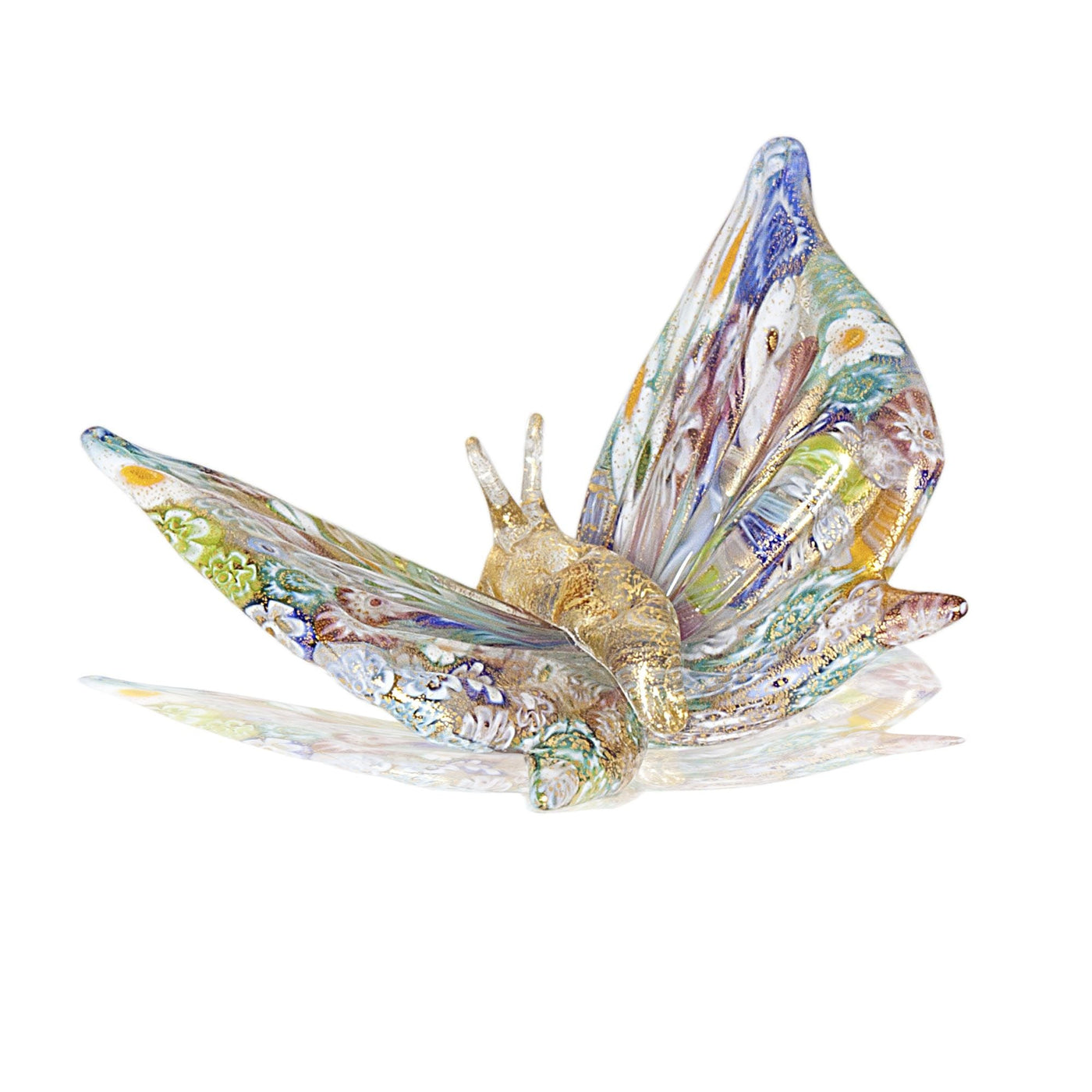 Murano Glass Millefiori Flora Butterfly Figurine (Preorder)