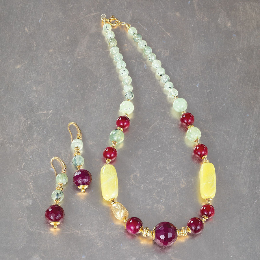 Giardino Murano Glass and Agate Necklace