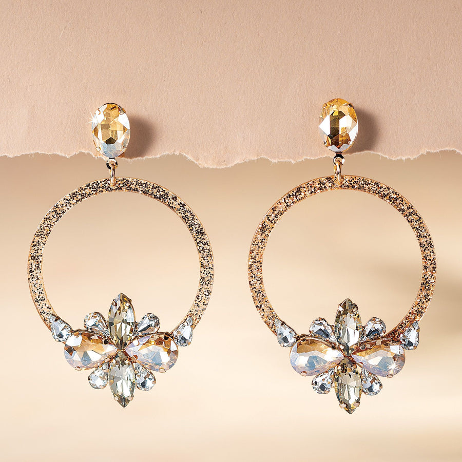 Golden Radiance Crystal Earrings