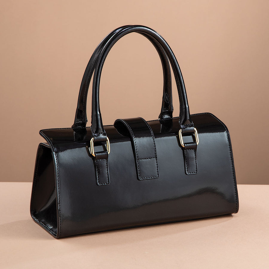 Italian Leather Livorno Black Handbag