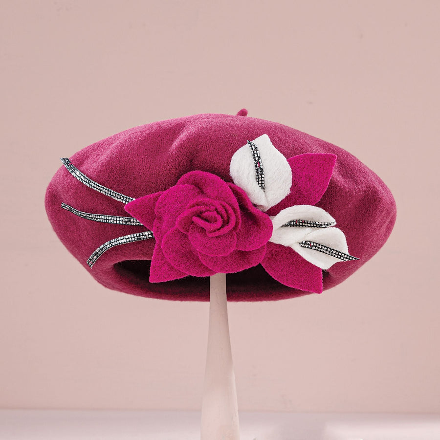Colette Pink Italian Wool Beret