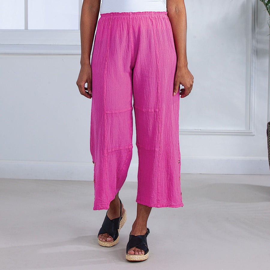 Pink Cropped Cotton Pant