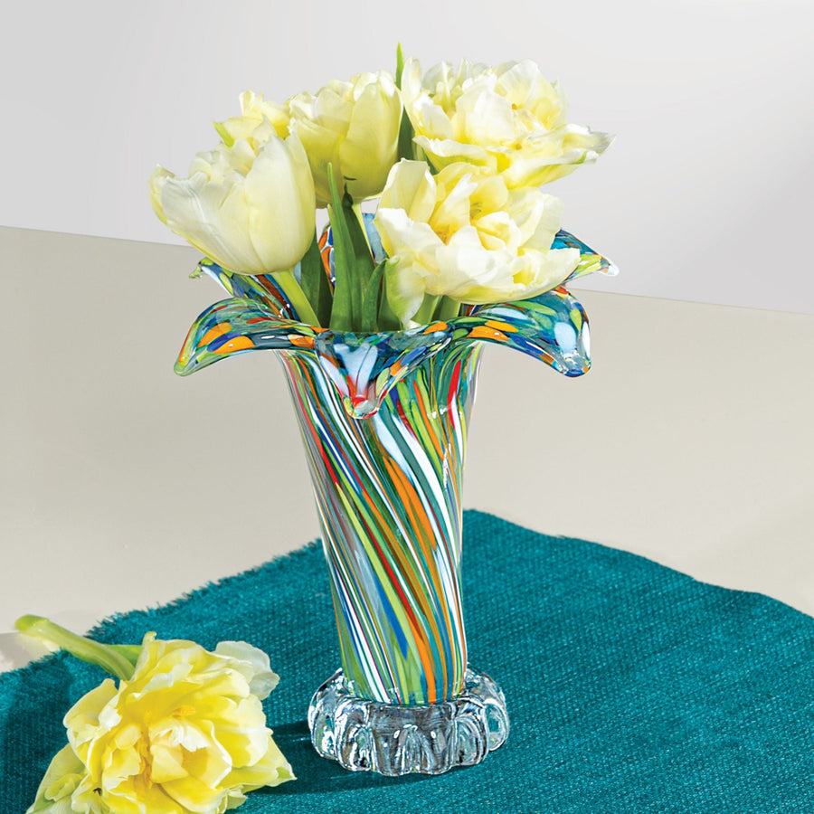 Murano-Style Confetti Glass Vase