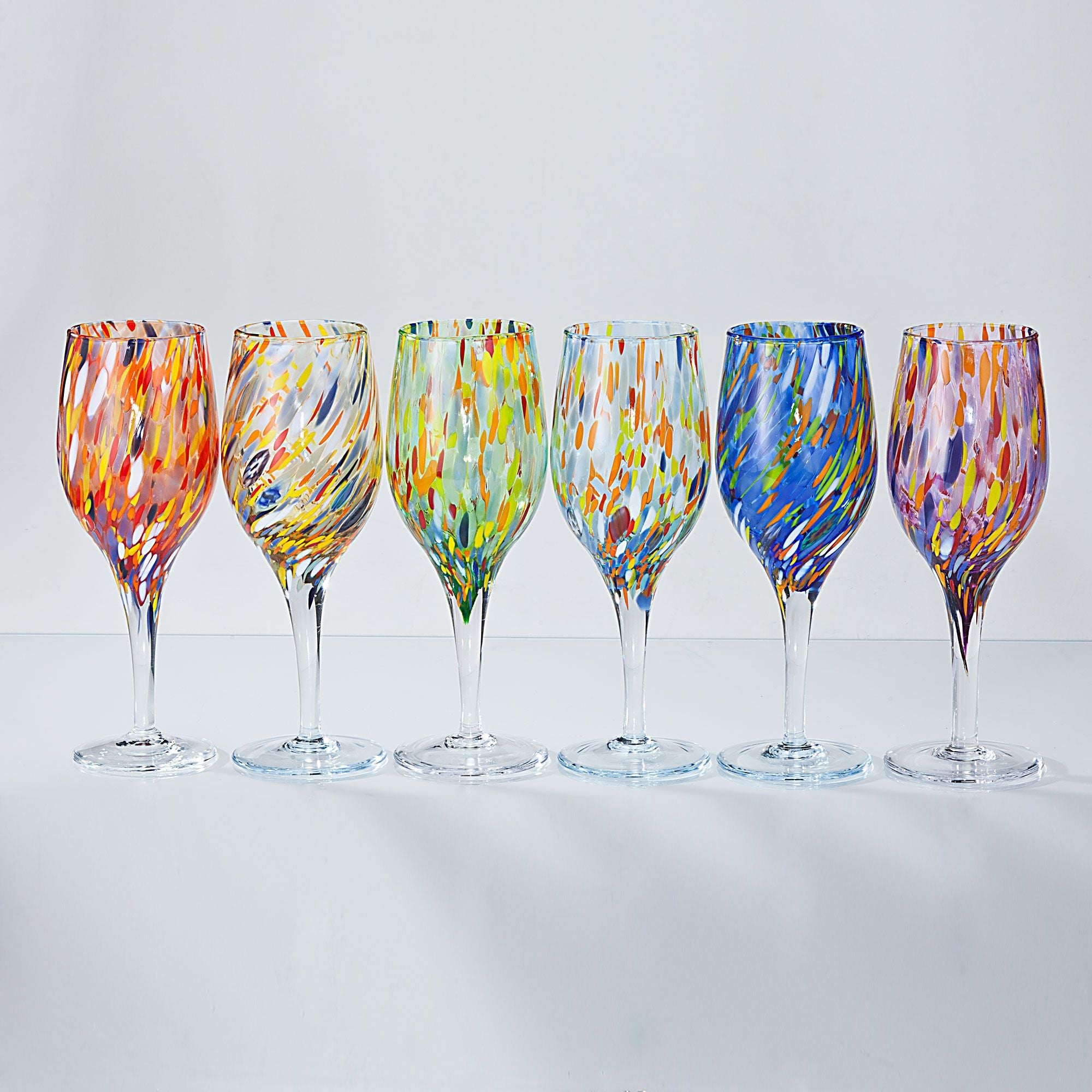 Murano-Style ''Confetti'' store Cordial Glasses Set Of 6