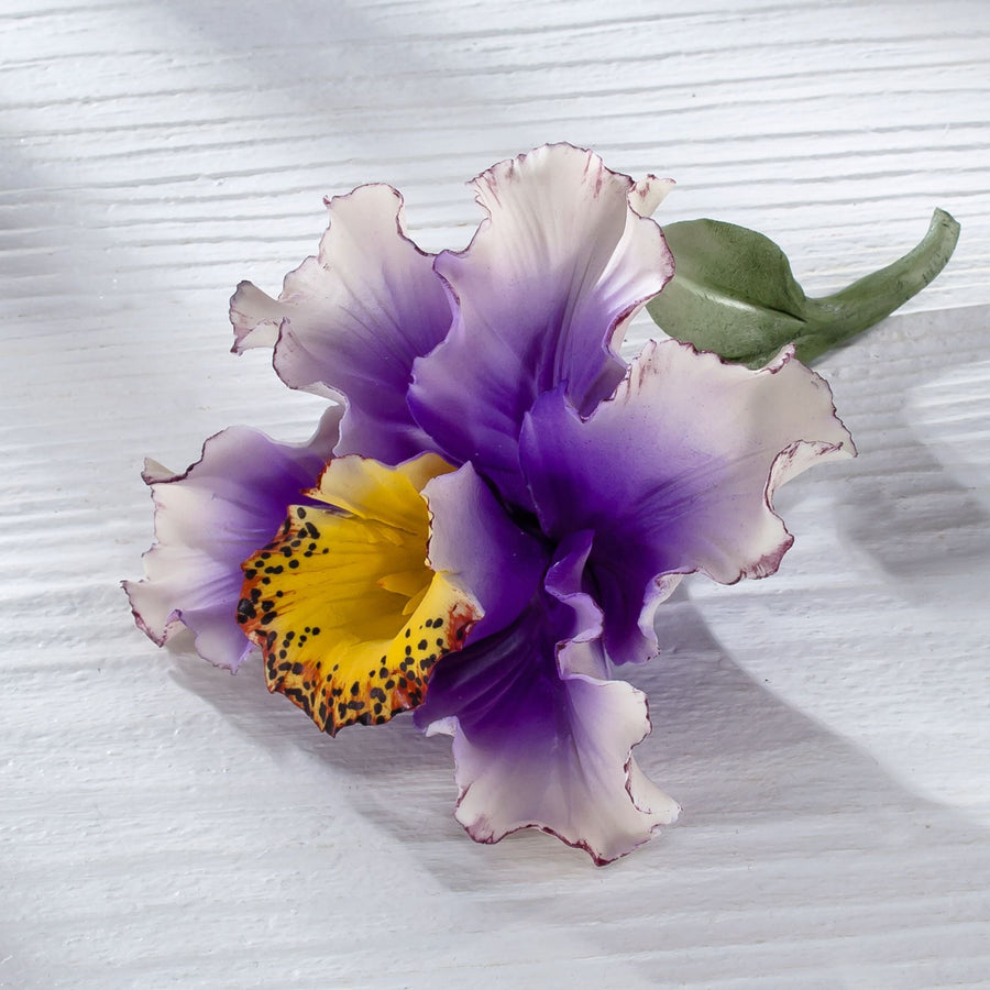 Capodimonte Porcelain Purple Blooming Iris