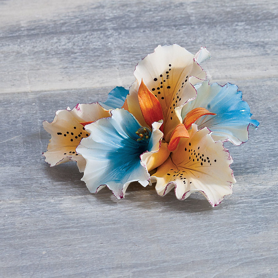 Capodimonte Porcelain Blue & Yellow Spotted Iris (Preorder)