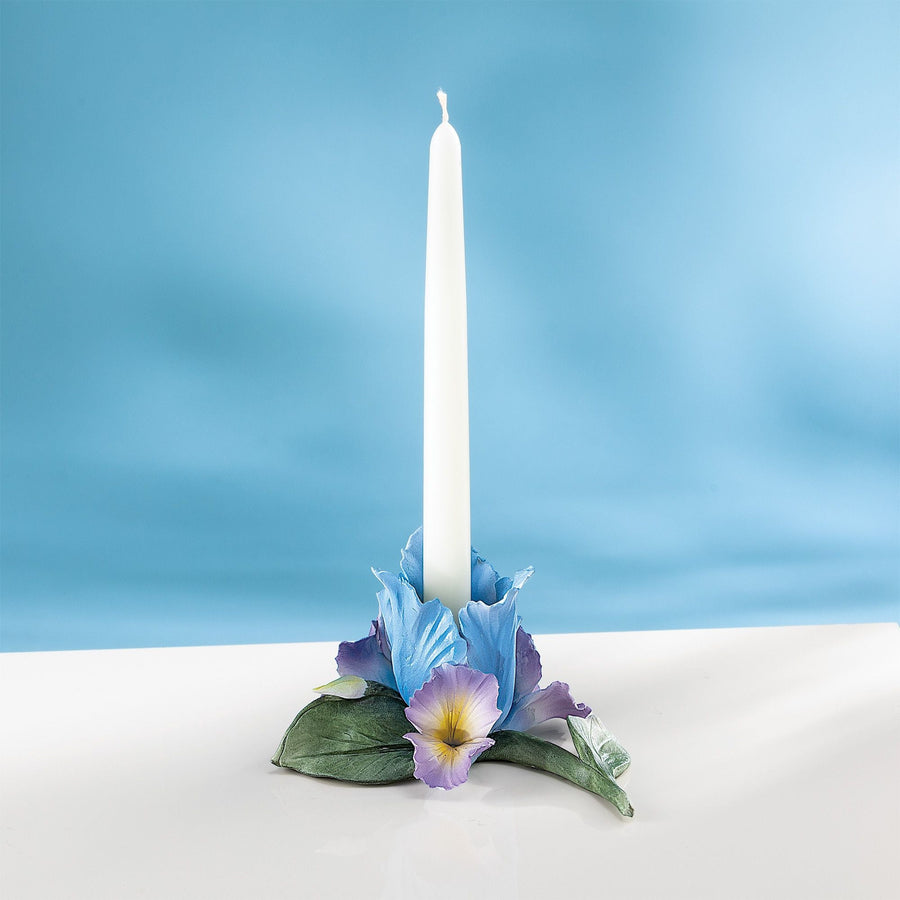 Capodimonte Porcelain Iris Taper Candle Holder