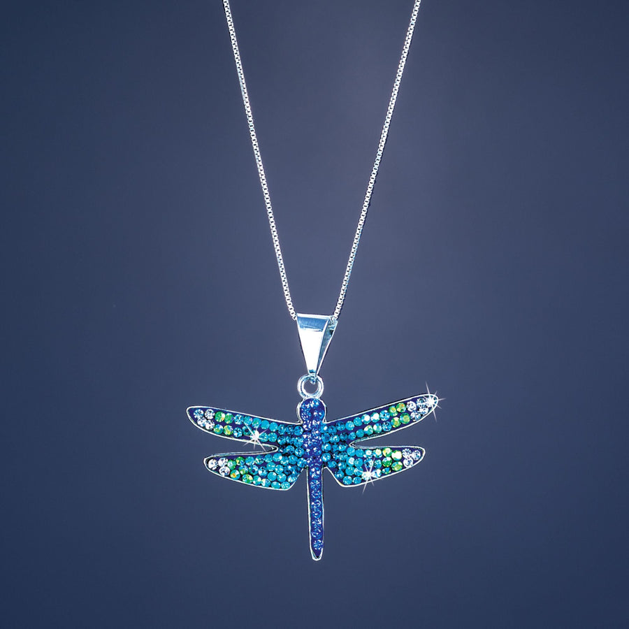 Mexican Mosaic Dragonfly Pendant Necklace
