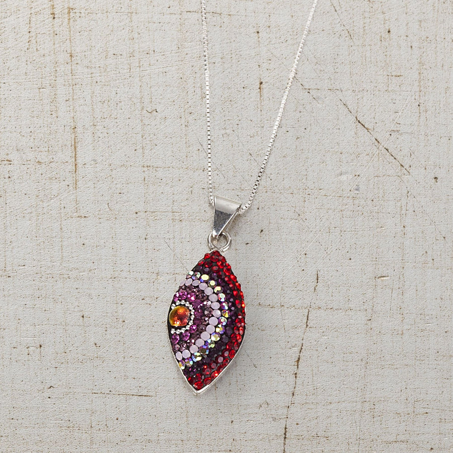Mexican Mosaic ''Fire & Desire'' Pendant Necklace
