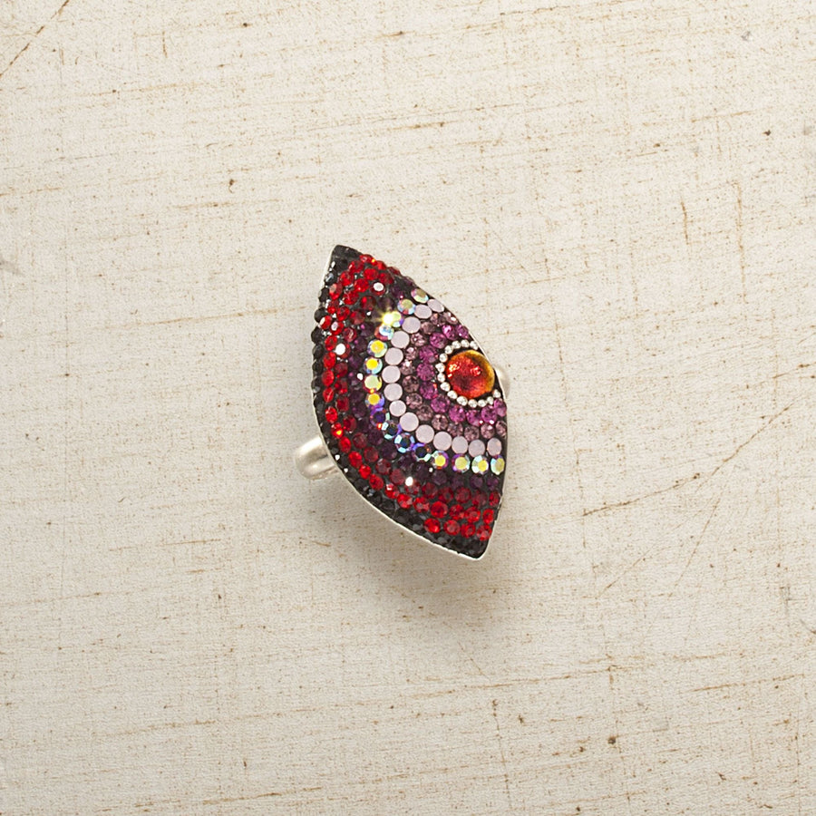 Mexican Mosaic ''Fire & Desire'' Adjustable Ring
