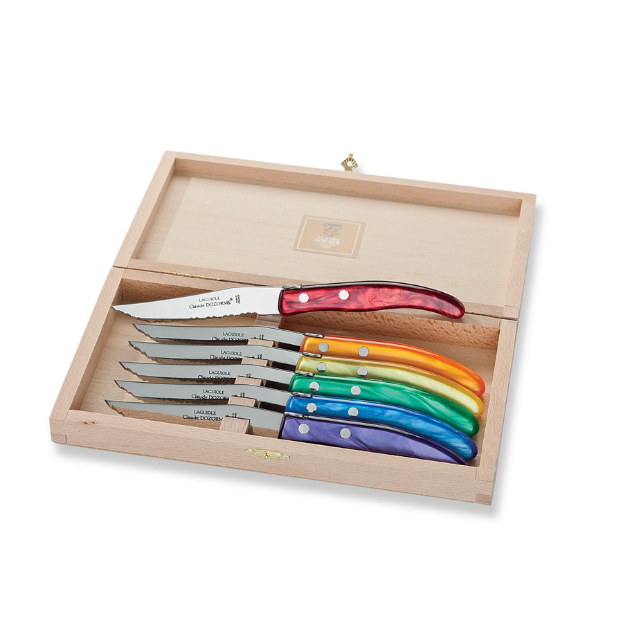 Rainbow French Dozorme Boxed Knife Set of 6