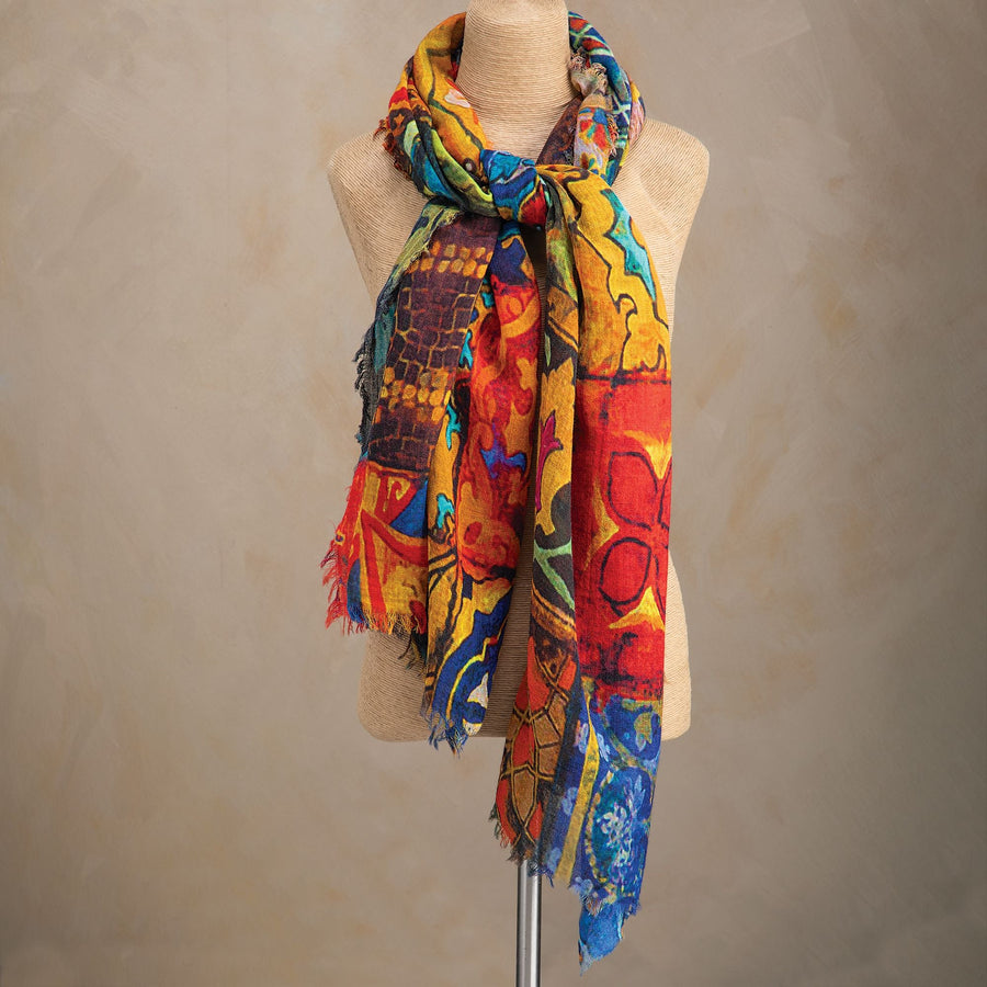 Patterned In Patchwork Scarf