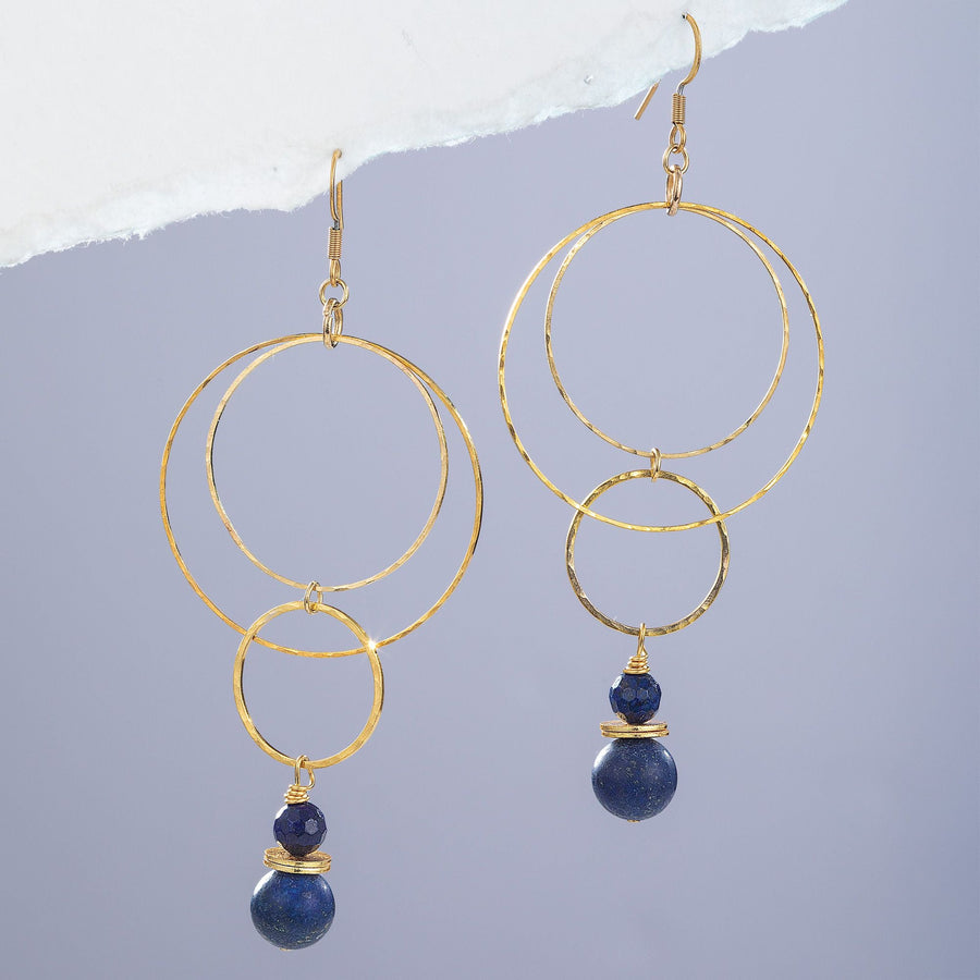 Carved In Stone Lapis Lazuli Earrings