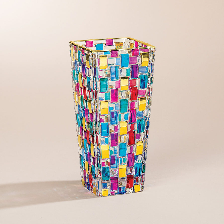 Colorblock Crystal Vase