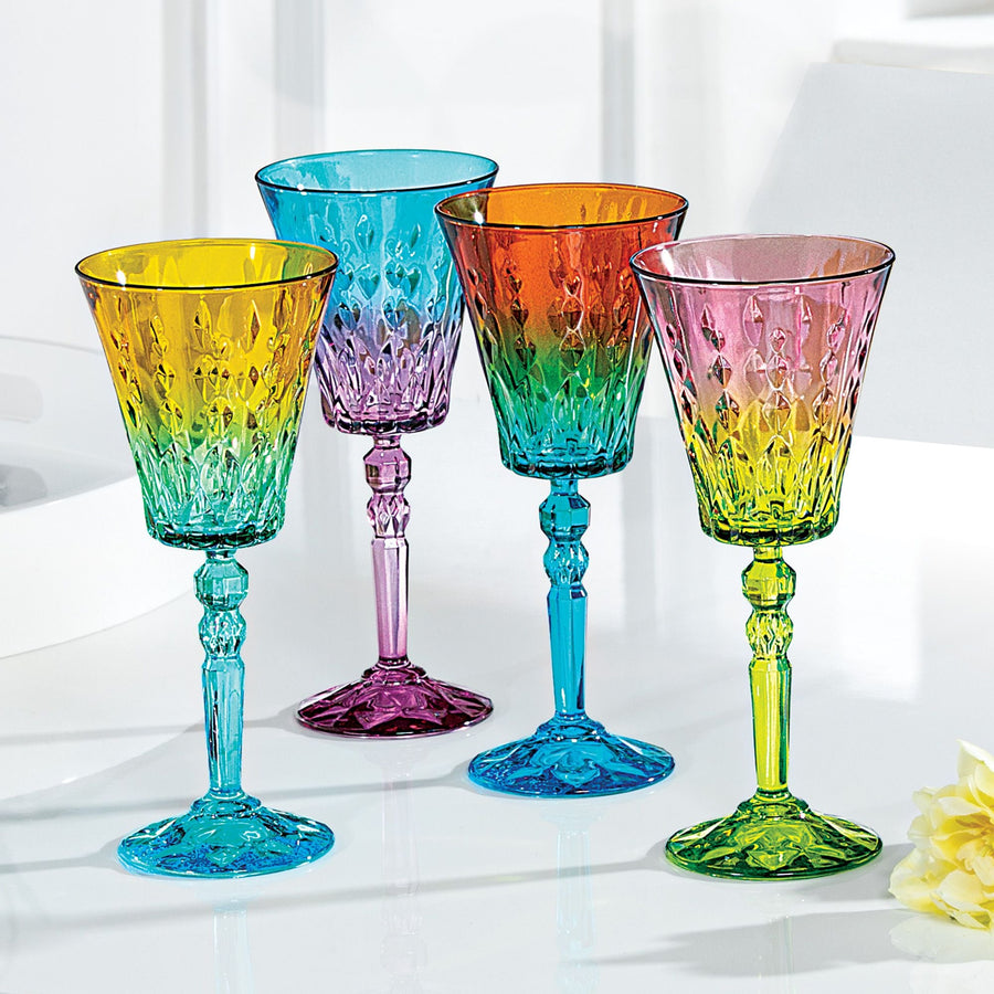 Pastel Ombre Vino Glasses Set of 4