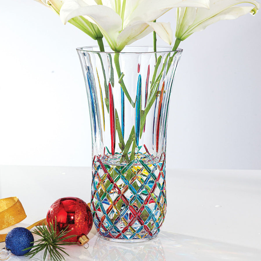 Jewel-Toned Crystal Vase