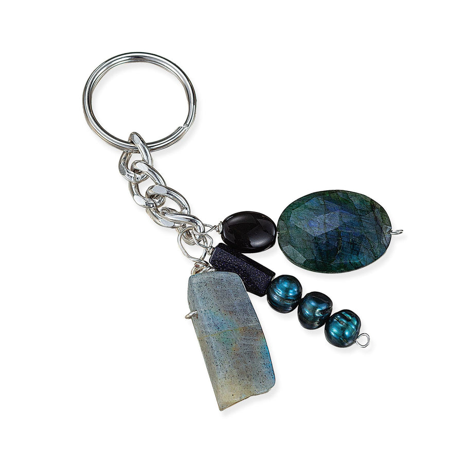 Blue Sparkle Gemstone Keychain