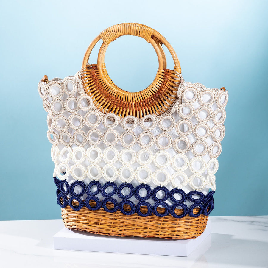 Madame Crocheted Colorblock Tote