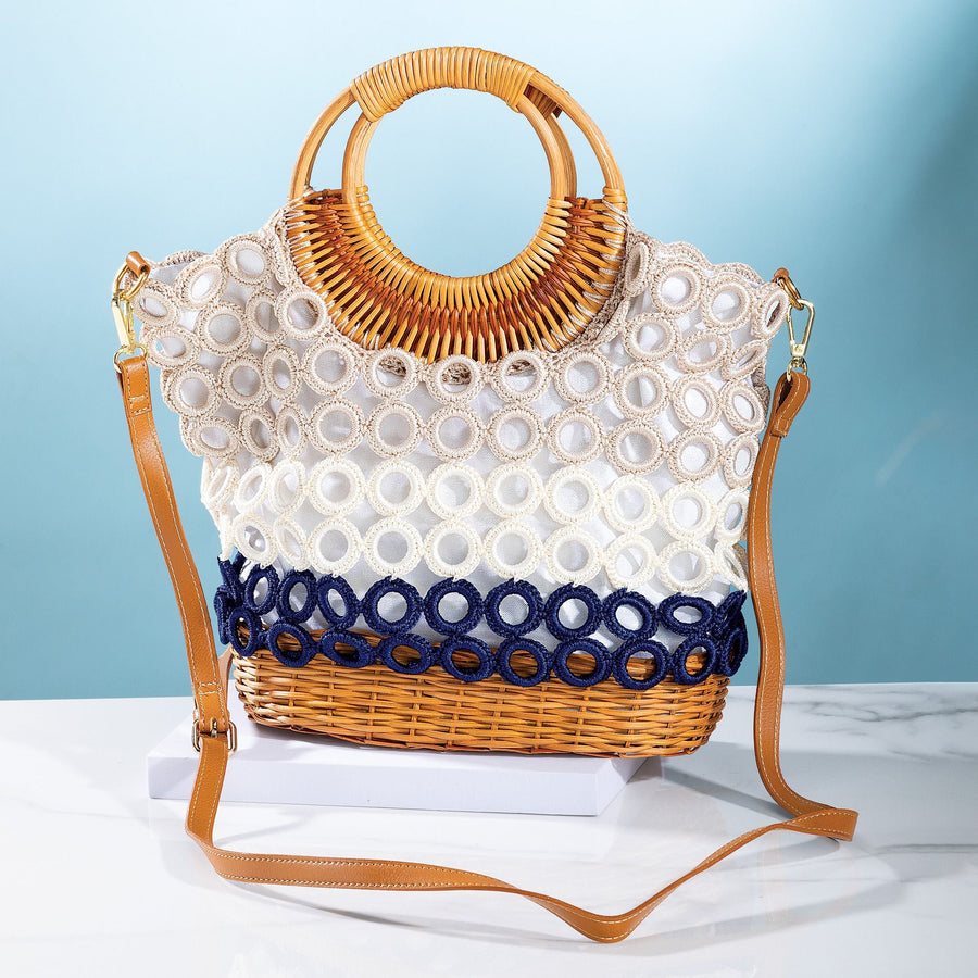 Madame Crocheted Colorblock Tote