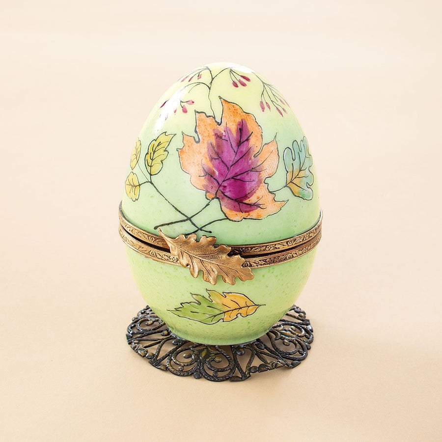 Limoges Porcelain Musical Egg With Fox
