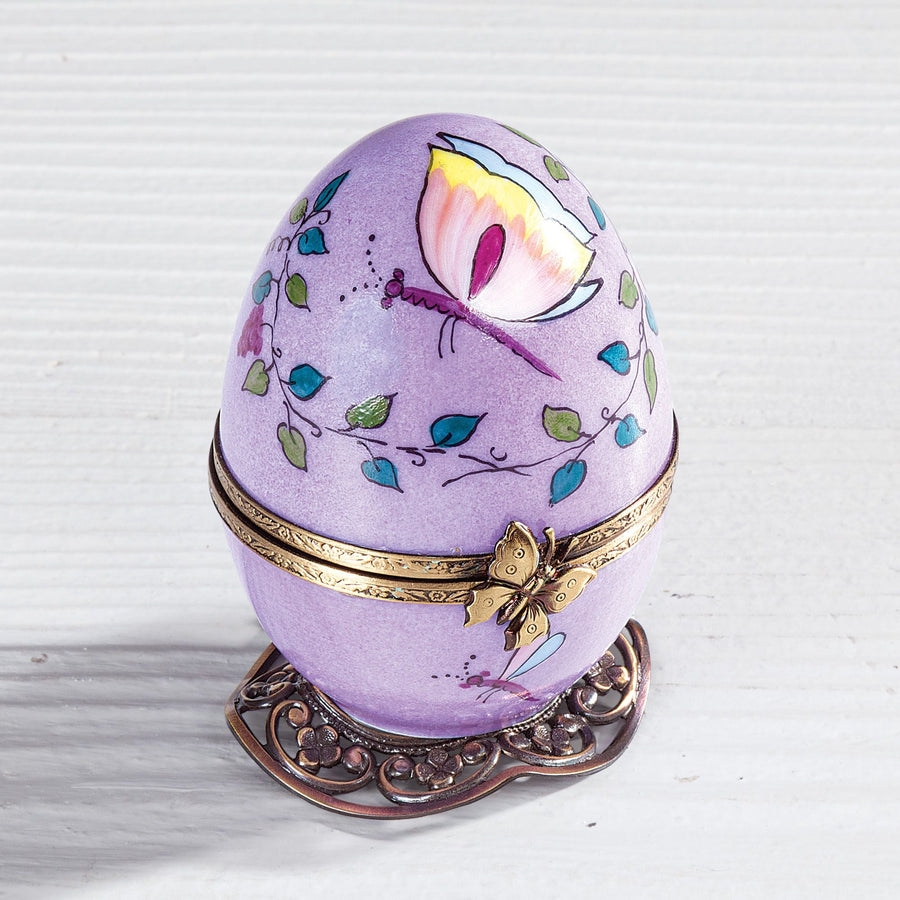 Limoges Porcelain Musical Egg With Teacup
