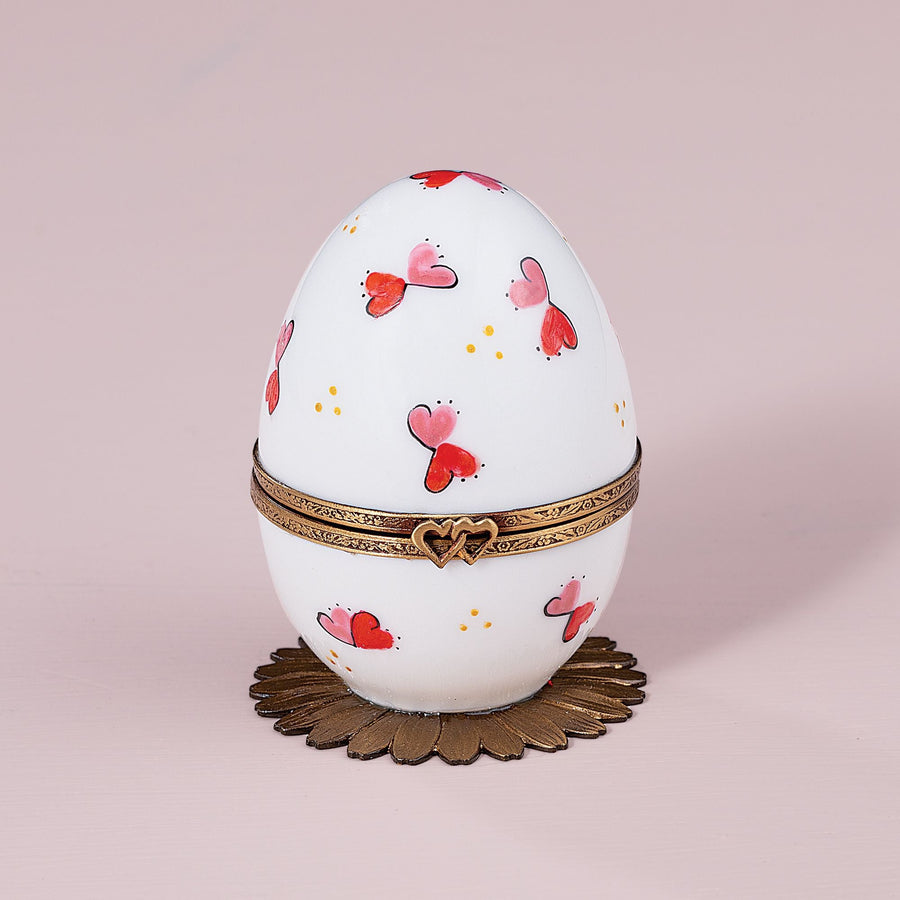Limoges Porcelain Egg With Tea Set