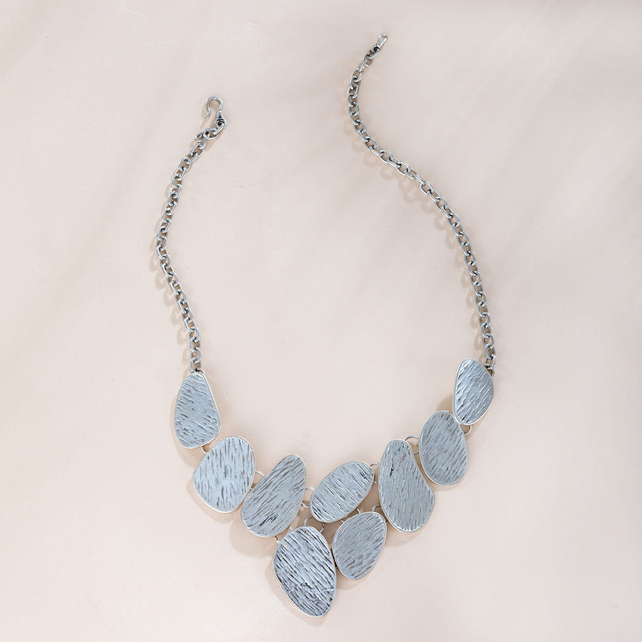 Turkish Pewter Abstract Necklace