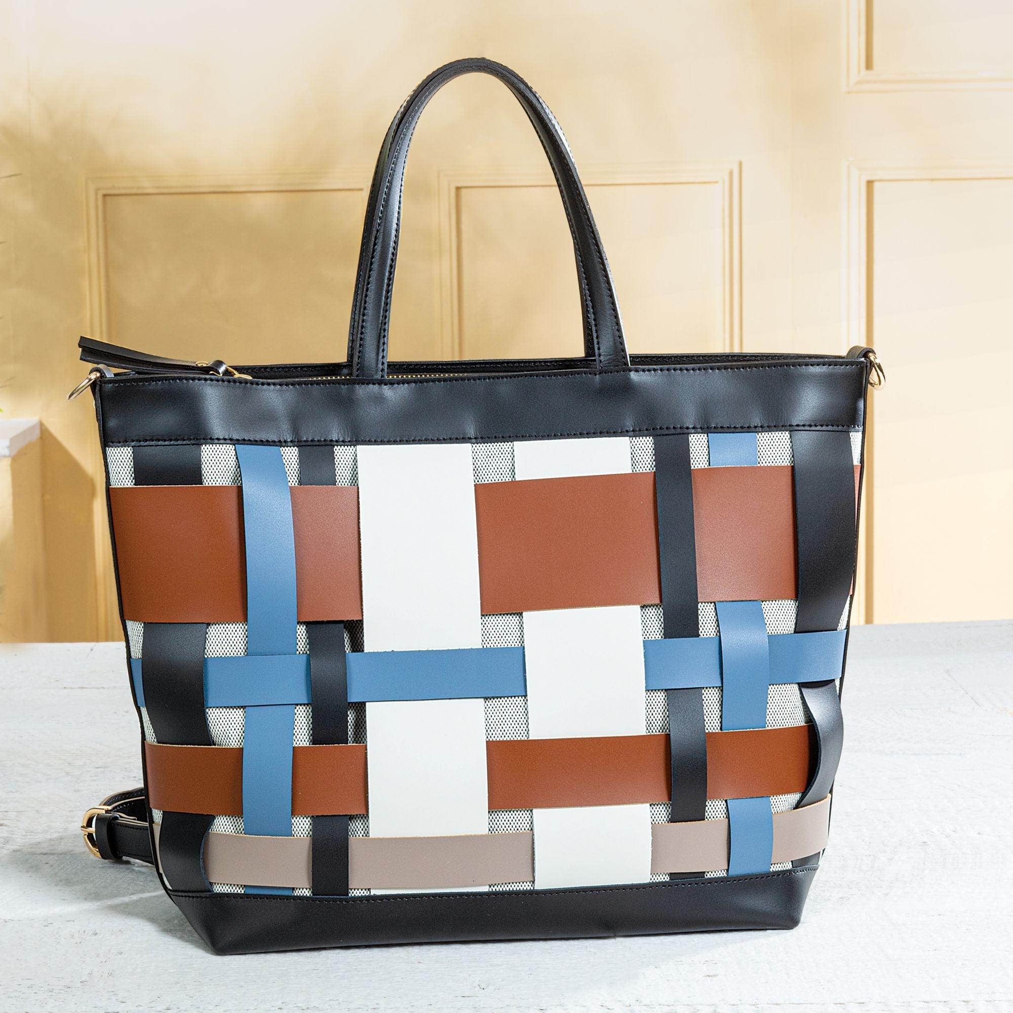 Arianna Woven Leather Tote Bag