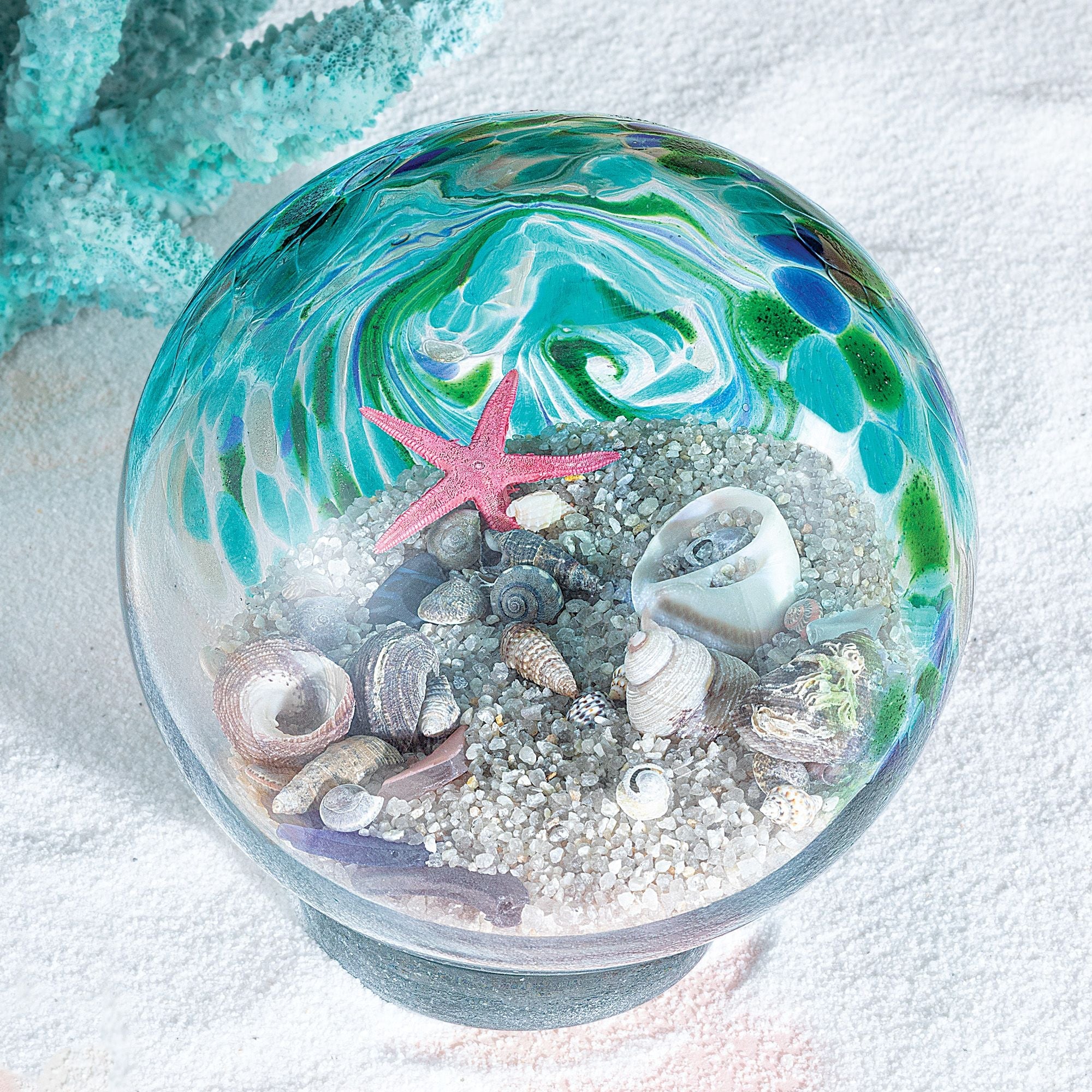 Blown glass sea offers creature paperweight