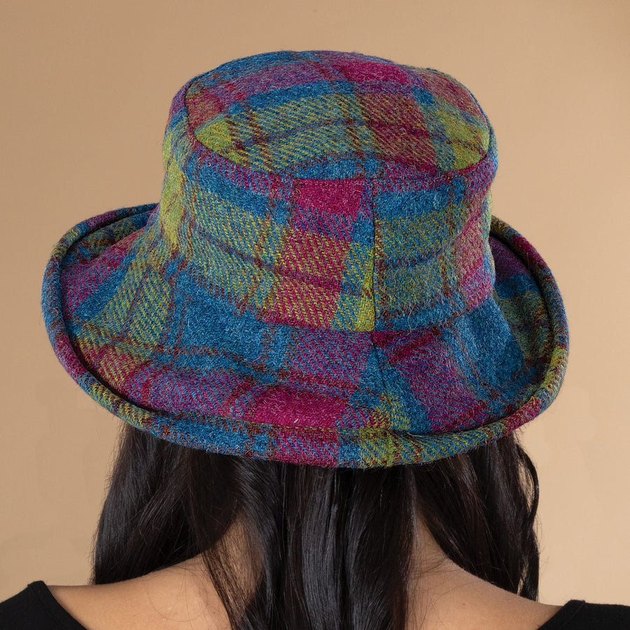 Fiona Rainbow Plaid Harris Tweed Bucket Hat