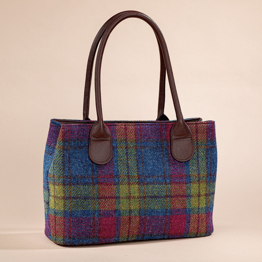 Rainbow Plaid Harris Tweed Tote