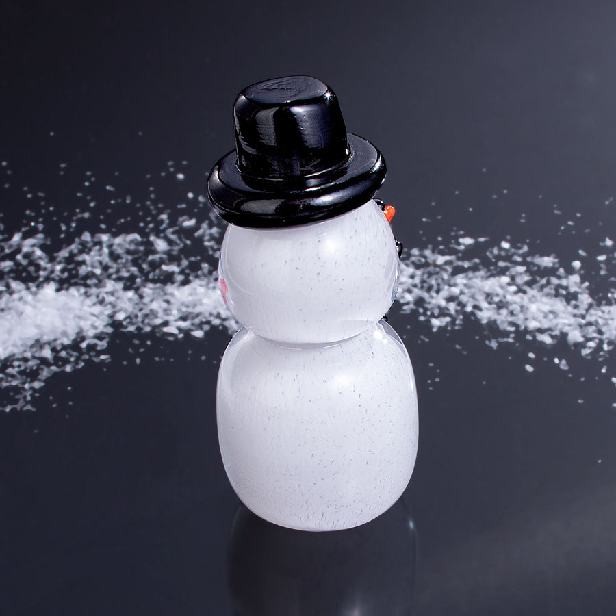 Full Hand-Blown Glass Snowman