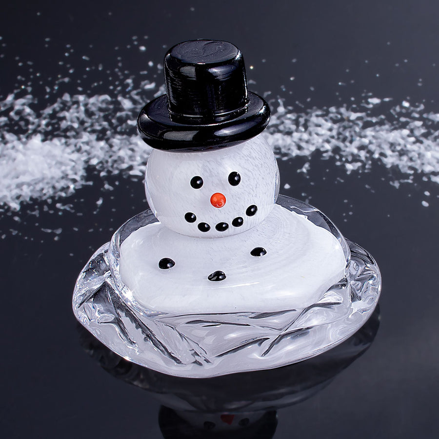 Melting Hand-Blown Glass Snowman