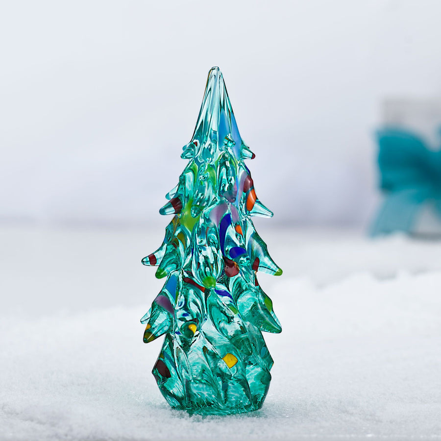 Hand-Blown Glass Christmas Tree Sculpture