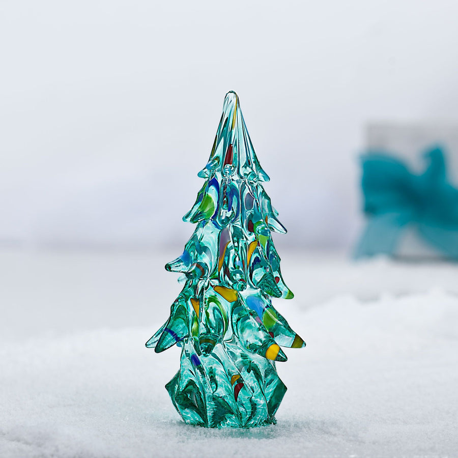 Hand-Blown Glass Christmas Tree Sculpture