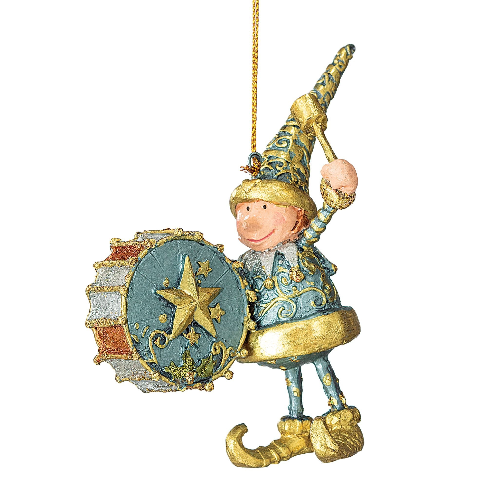 Hand-Painted Drummer Elf Ornament